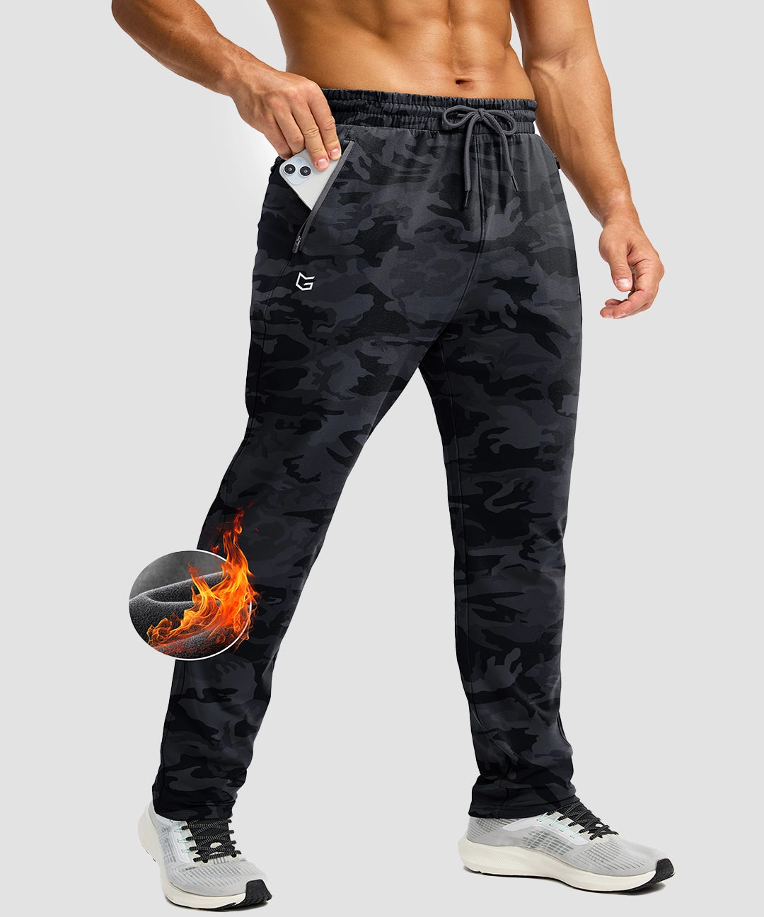 Fleece-Lined Zip Pockets Stretch Sweatpants - Image 16