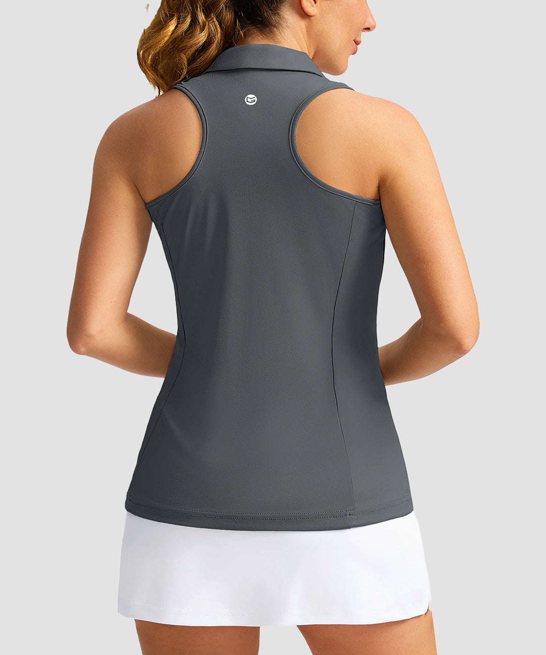 Zip Up Racerback Polo Tank - Image 10