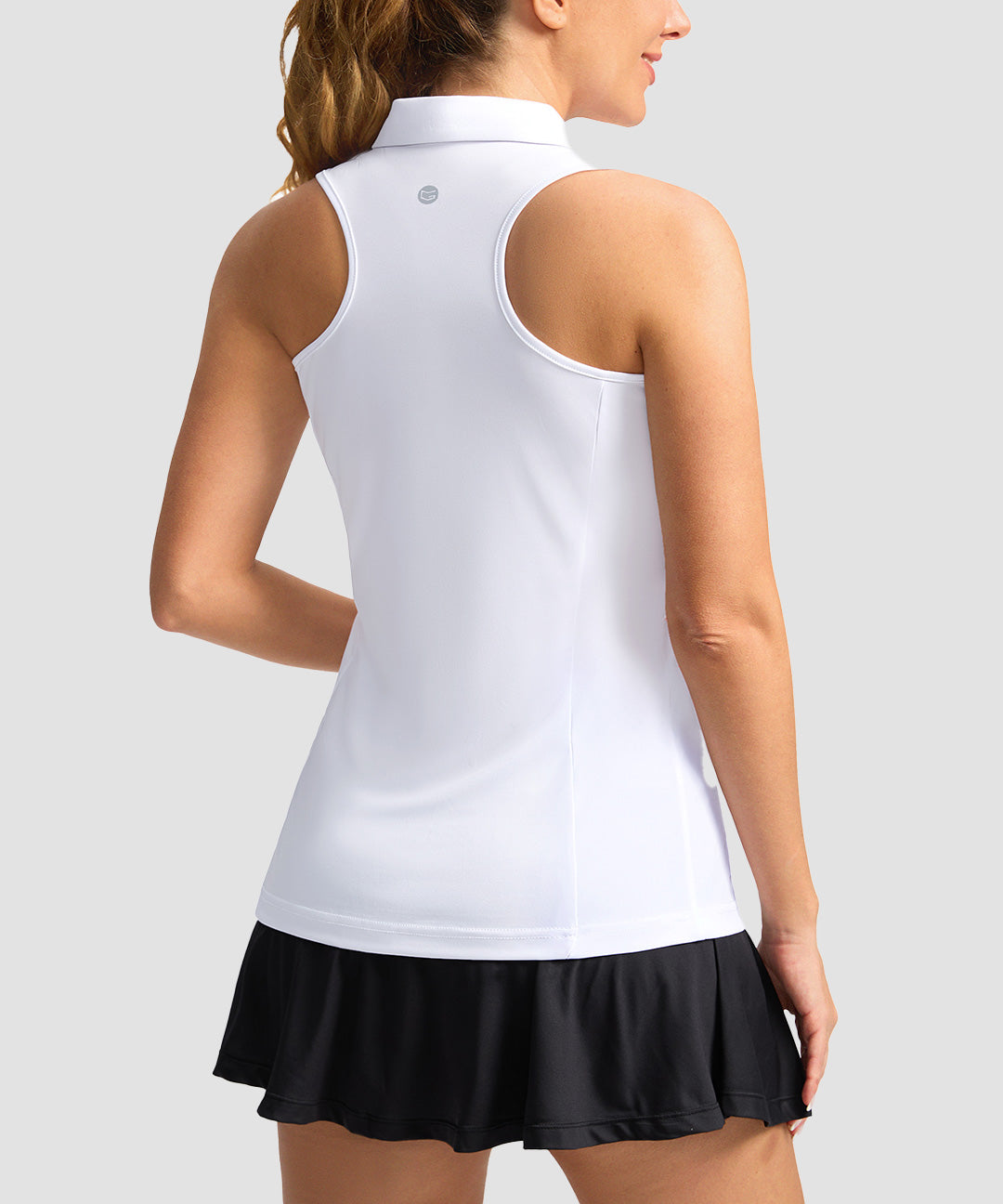 Zip Up Racerback Polo Tank - Image 2