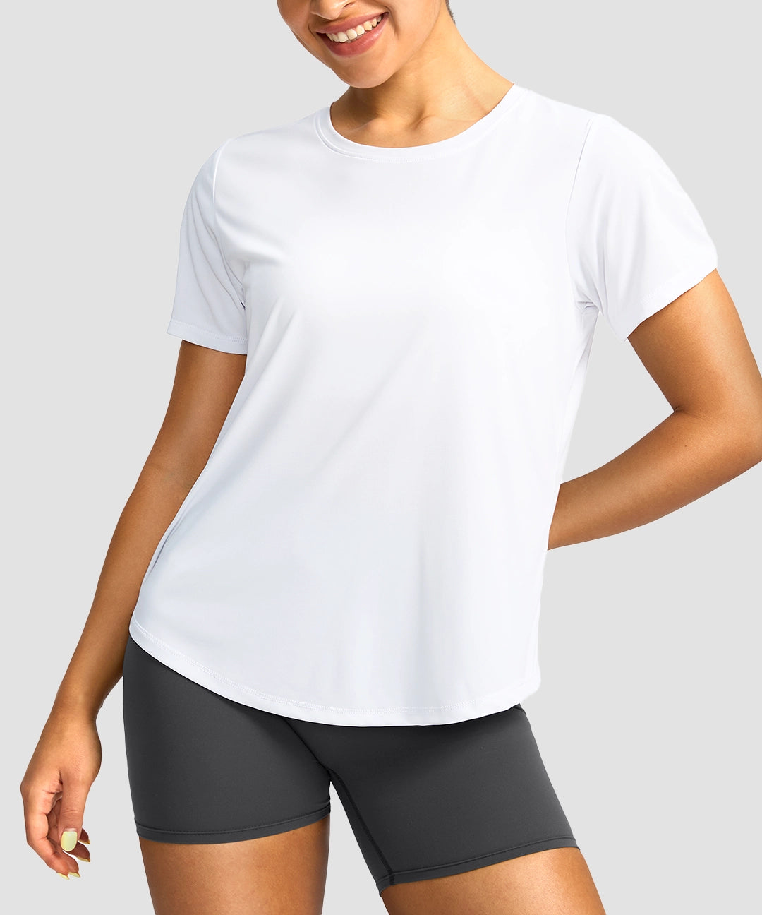 Crew Neck Curved-Hem Sun Tee - Image 6