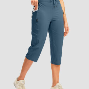 3 Zipper Pockets Hiking Capri Pants