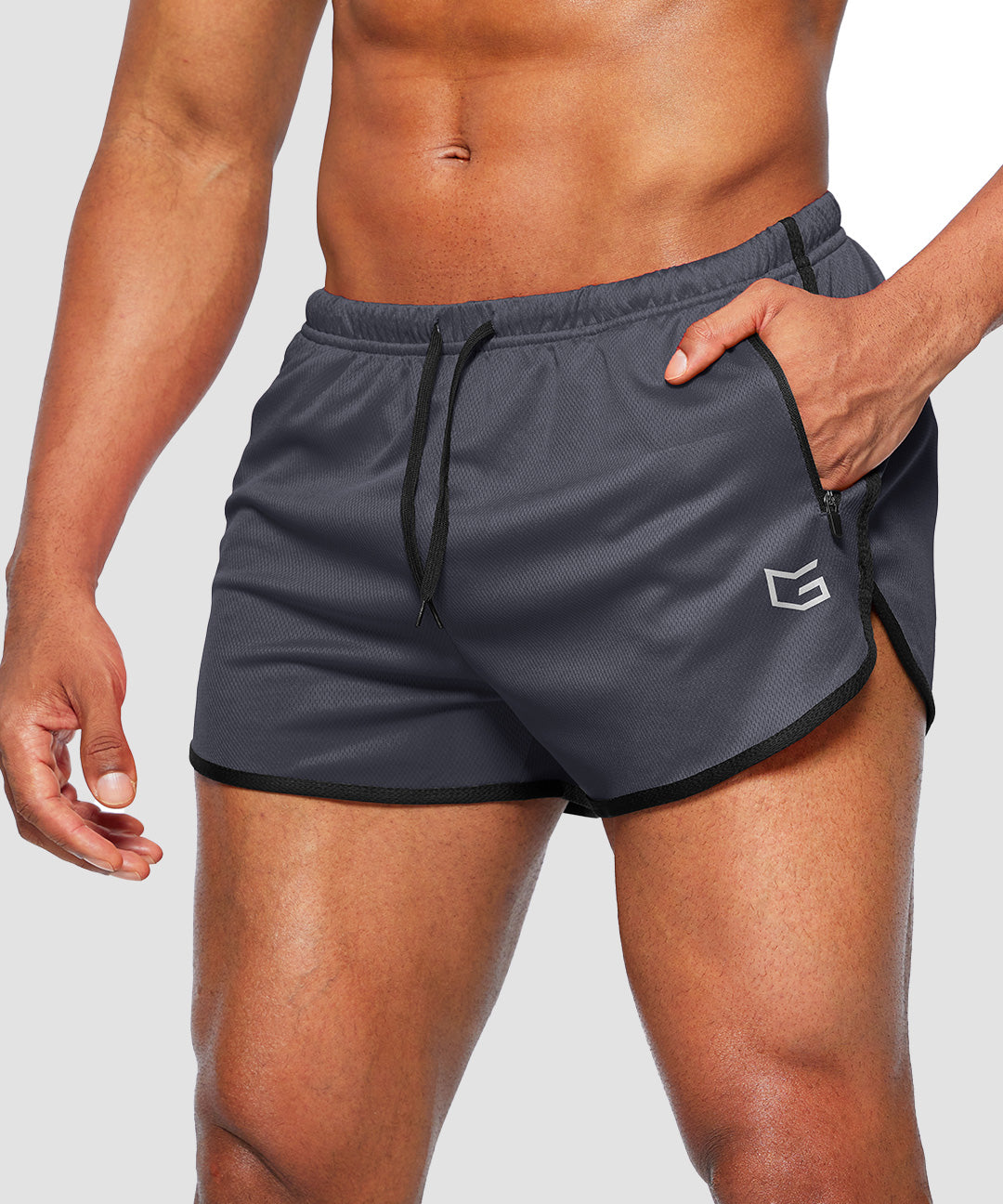 Side Slit Zipper Pockets Lined Short 3'' - Image 14