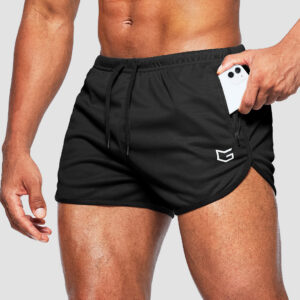 Side Slit Zipper Pockets Lined Short 3''