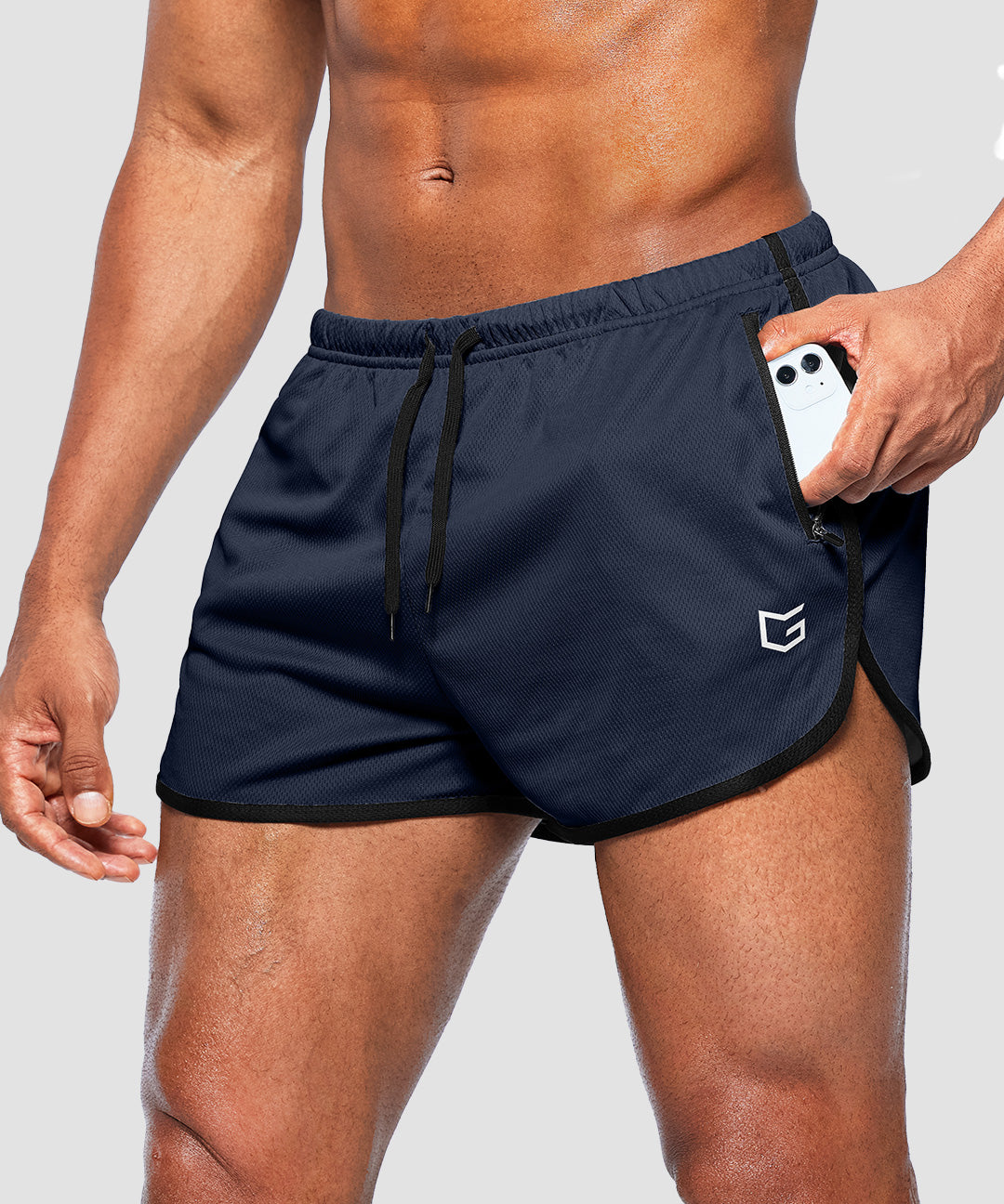 Side Slit Zipper Pockets Lined Short 3'' - Image 29
