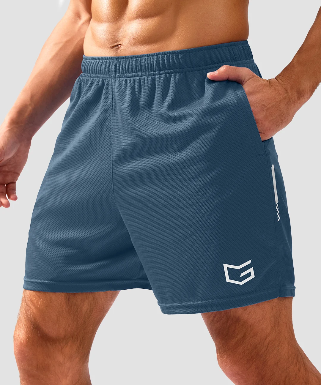 Mid Rise Mesh Reflective Shorts 5''/7''/10''