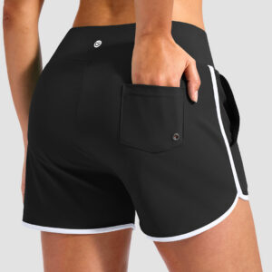 High Waist Dolphin Hem Short 3''