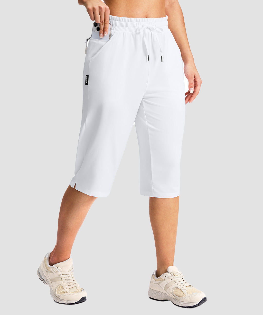 Drawstring Zip Pocket Capri Pant - Image 9