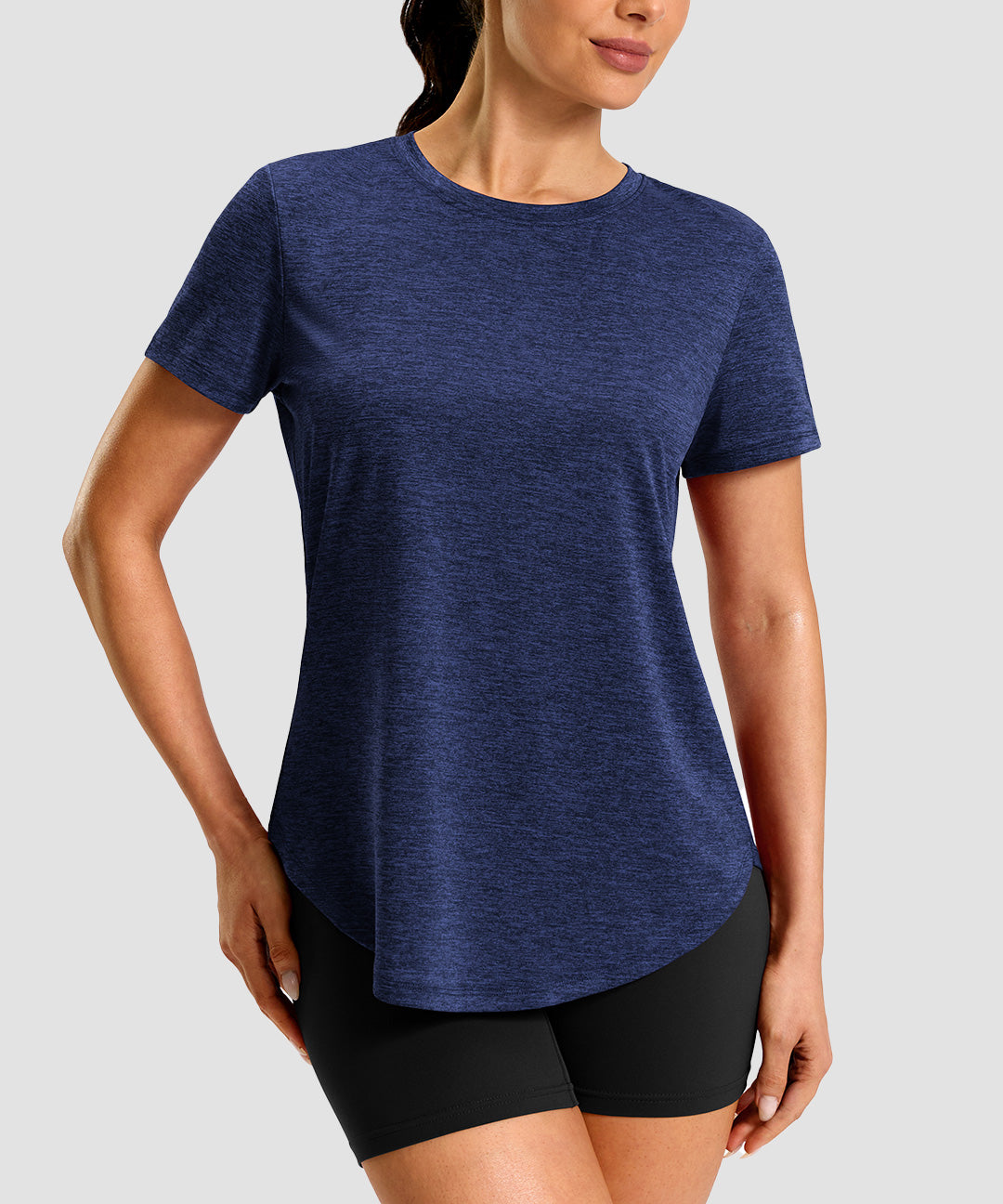 Lightweight Curved Hem Short Sleeve