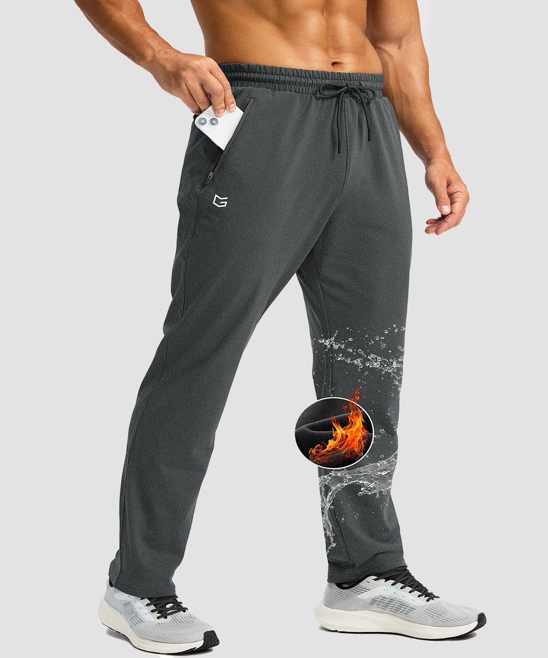 Fleece-Lined Zip Pockets Stretch Sweatpants - Image 9