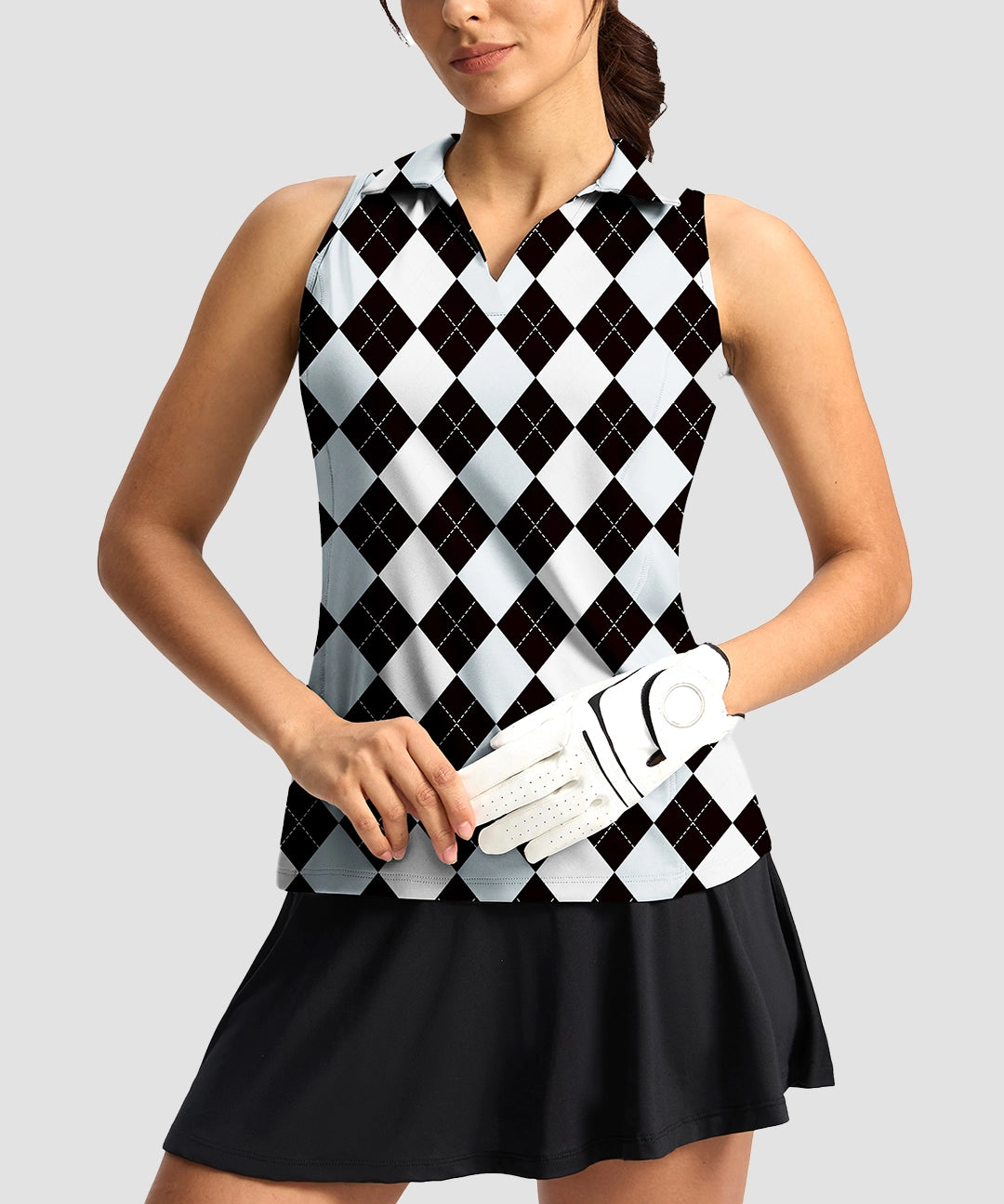 V-Neck Curved Waist Polo Tank - Image 5