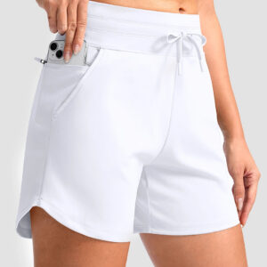 Petal-cut Hem Zip Pockets Shorts 5''