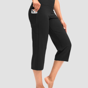 High Waist Straight Capri