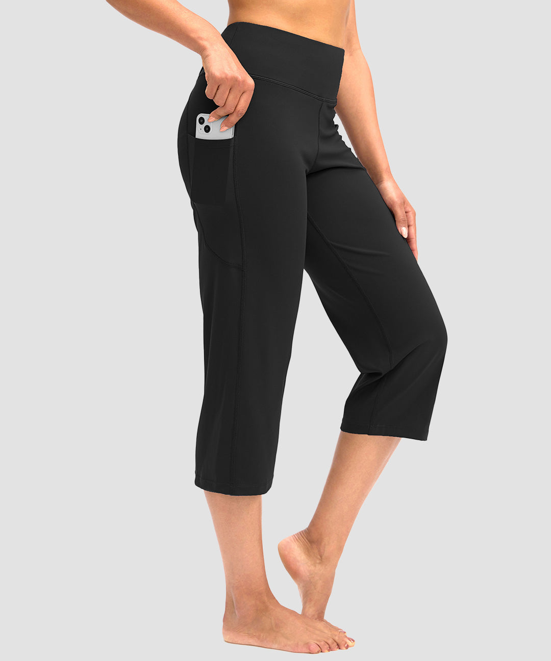 High Waist Straight Capri
