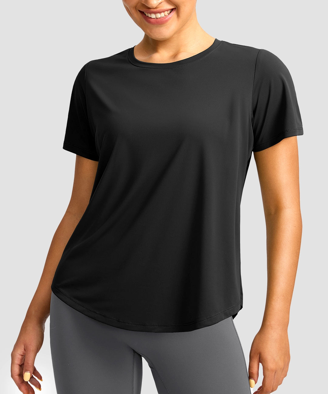Crew Neck Curved-Hem Sun Tee - Image 14