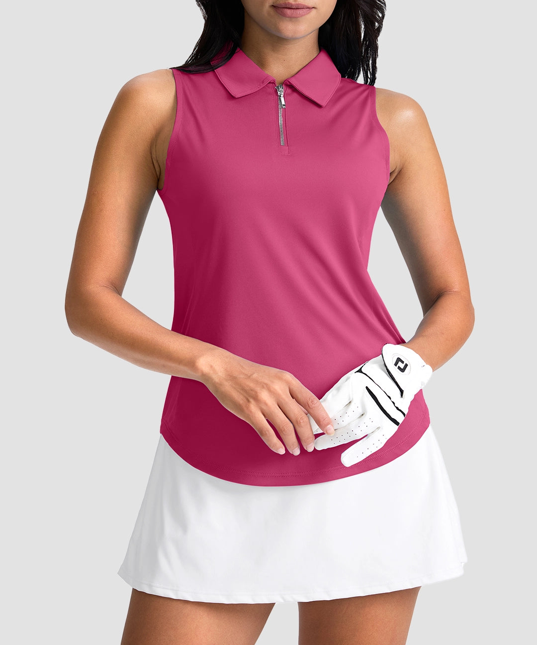 Sleeveless Zip Up Polo Shirts - Image 25
