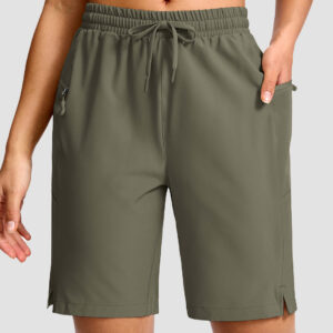 Drawstring Zipper Pokets Bermuda Short 9''
