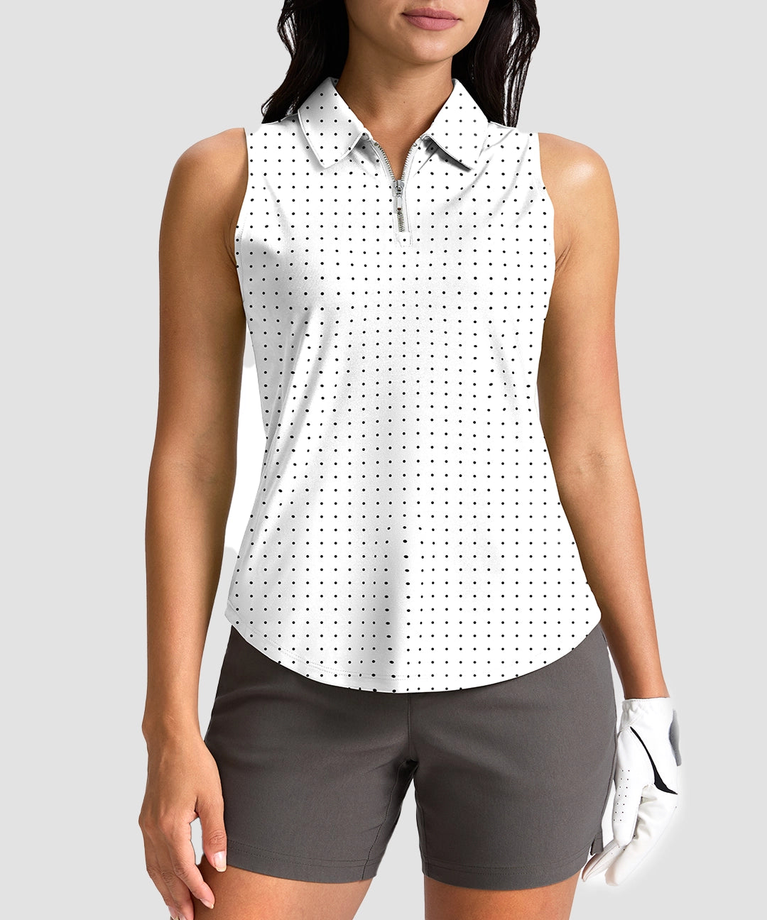 Sleeveless Zip Up Polo Shirts