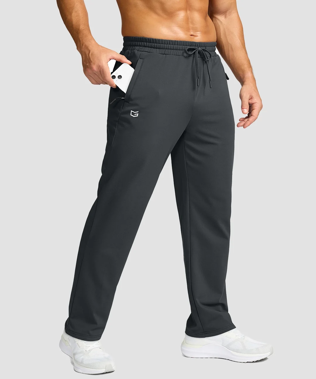 Mid-Rise Fleece-Lined Track Pants