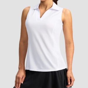V-Neck Curved Waist Polo Tank