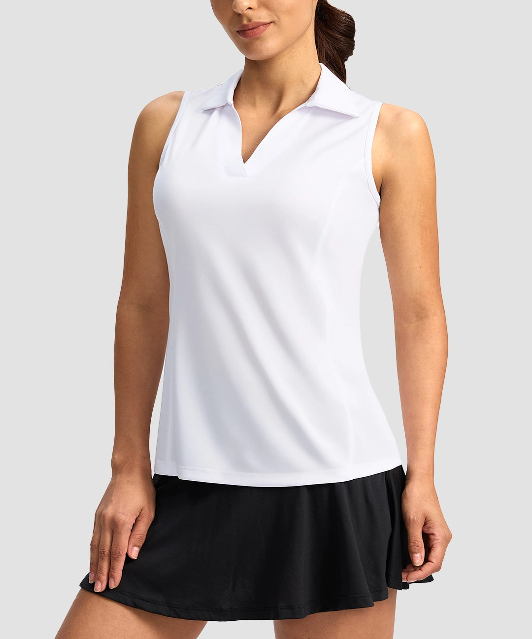 V-Neck Curved Waist Polo Tank