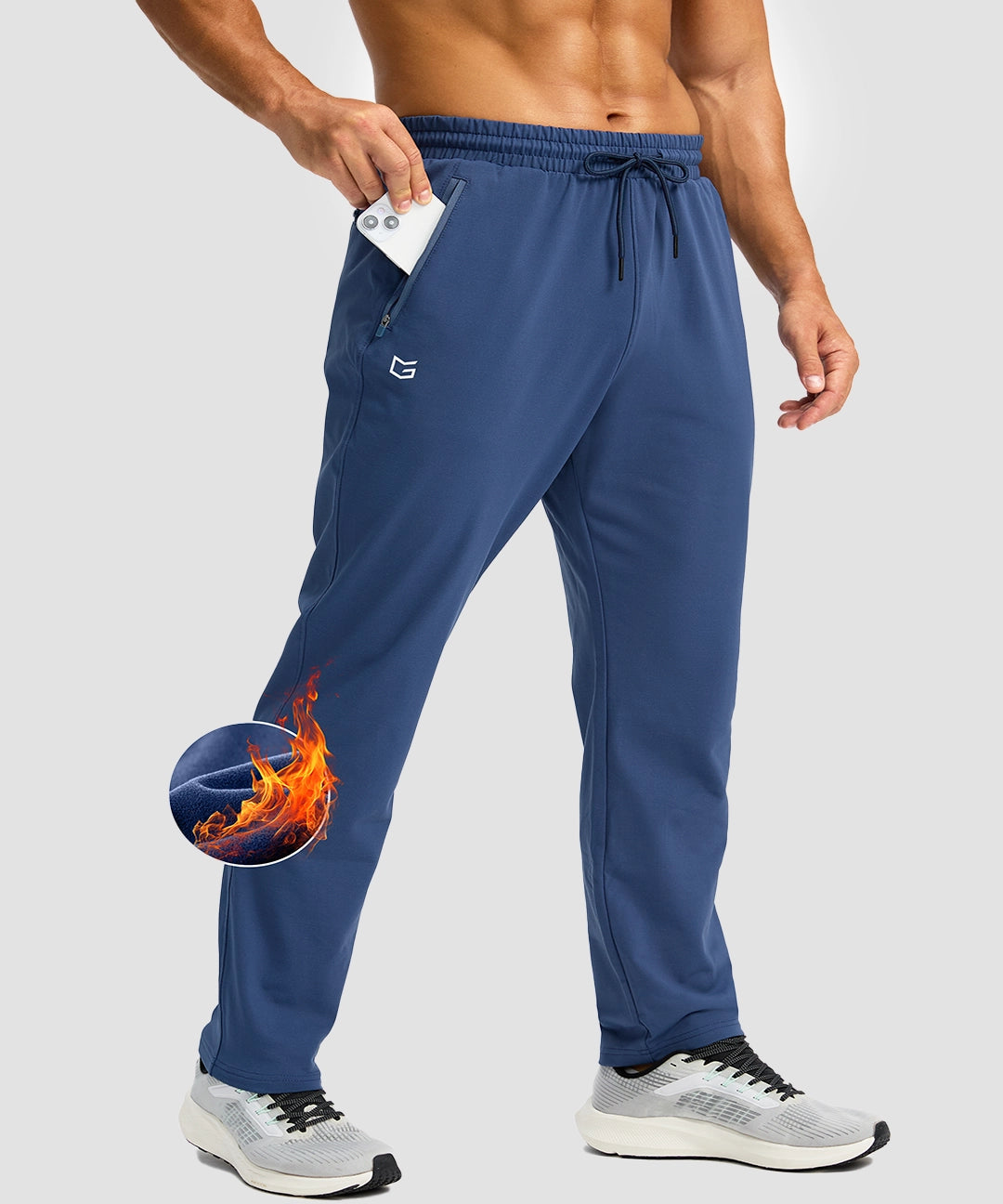 Fleece-Lined Zip Pockets Stretch Sweatpants - Image 24