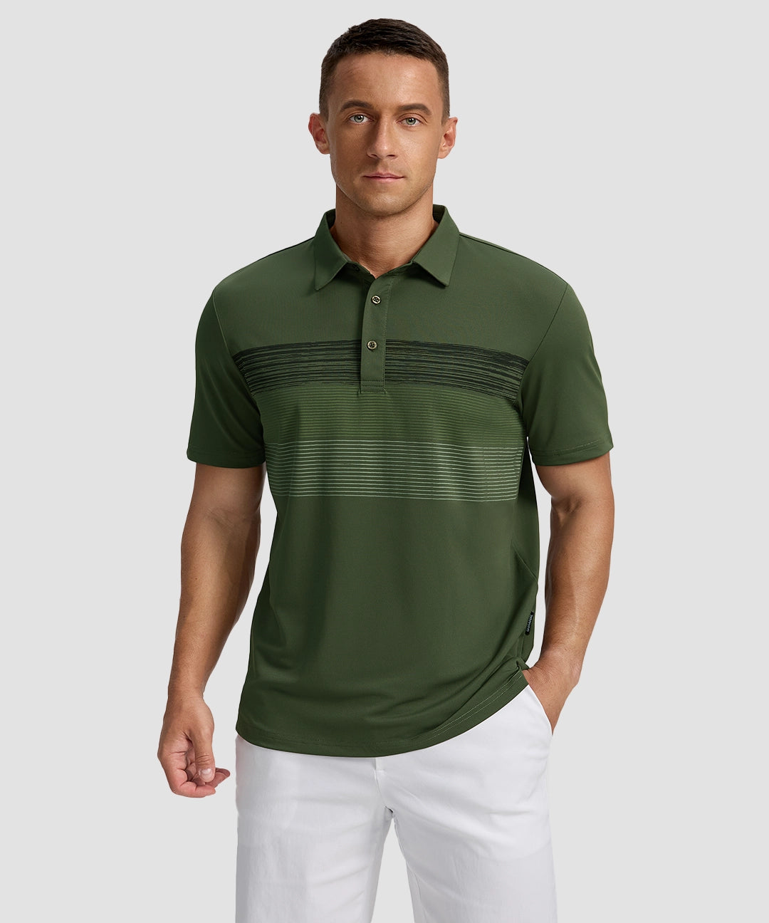 Line Print Dry Fit Golf Polo - Image 24
