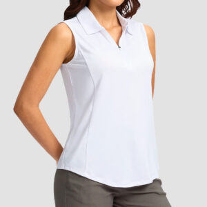 Zip Collar Slim Fit Polo Tank