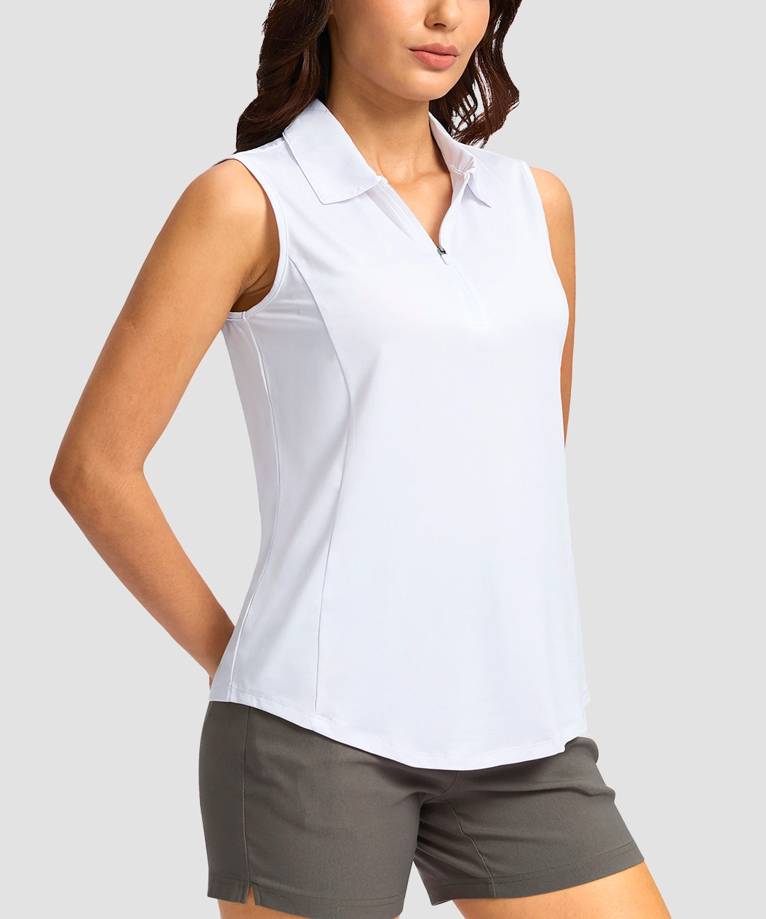 Zip Collar Slim Fit Polo Tank
