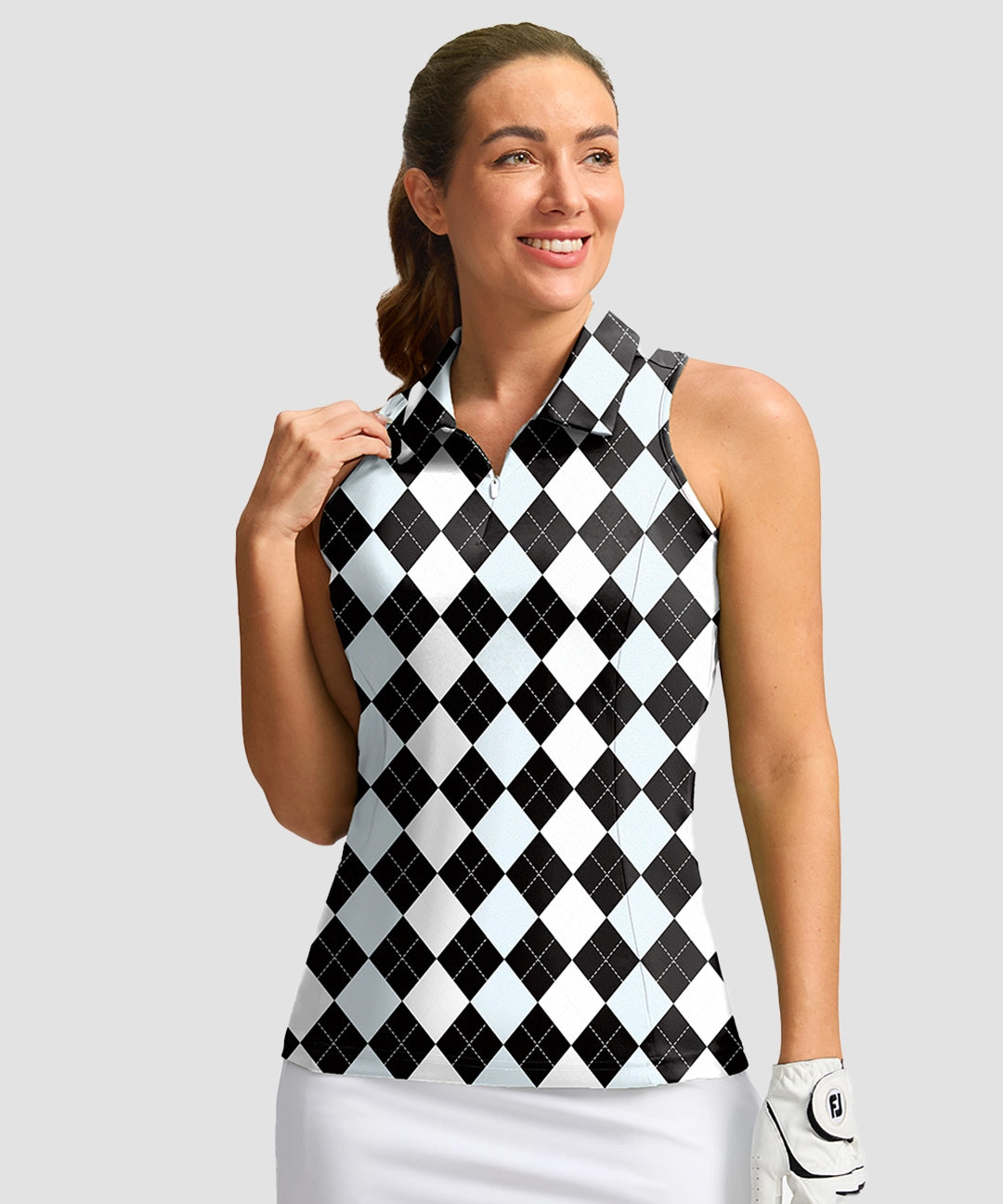 Zip Up Racerback Polo Tank - Image 8