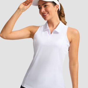 Zip Up Racerback Polo Tank