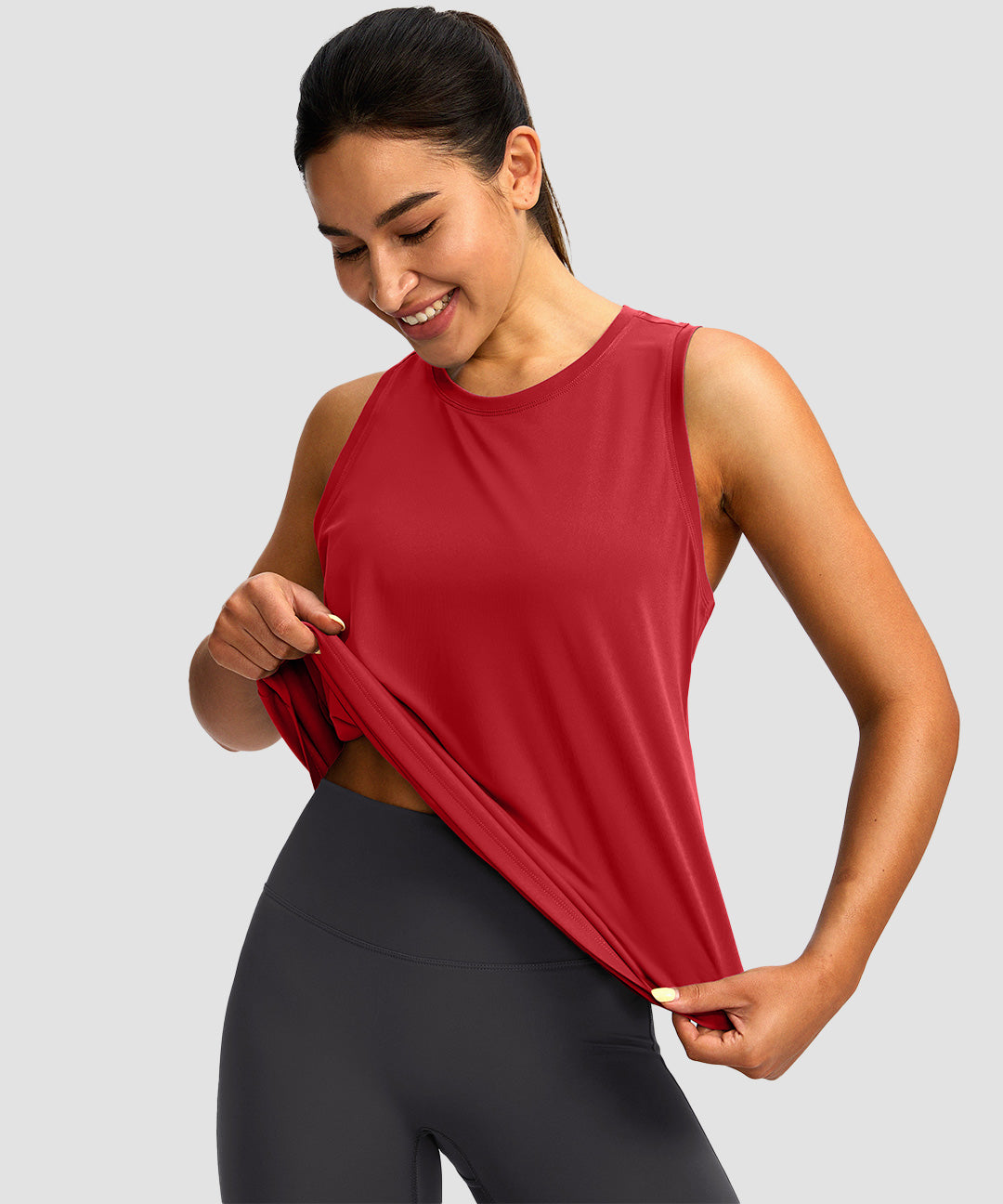 Loose Fit Racerback Tank Top - Image 20