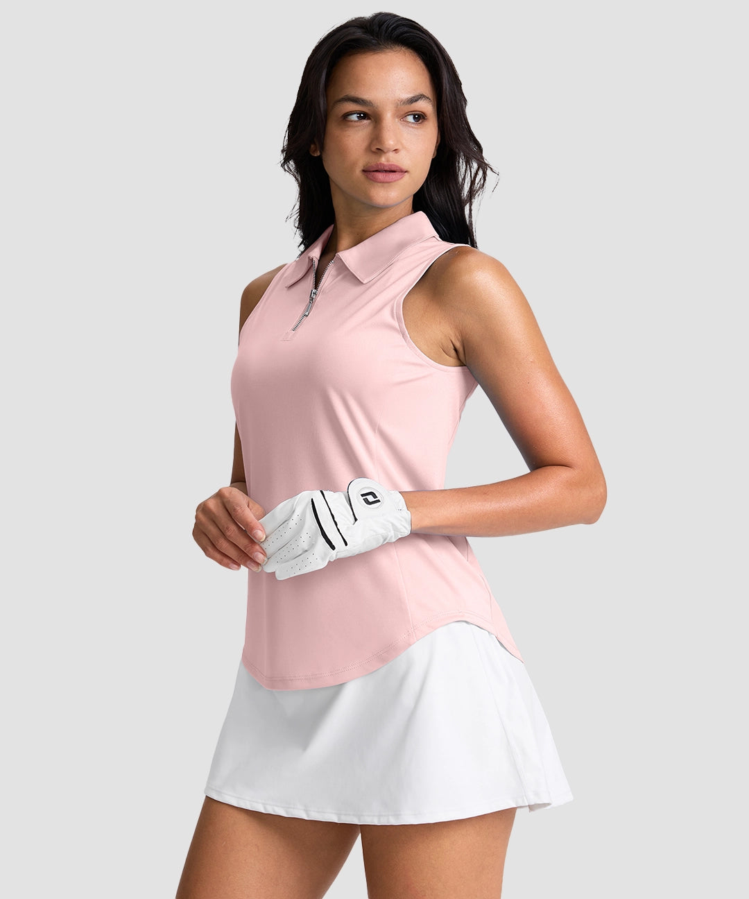 Sleeveless Zip Up Polo Shirts - Image 15