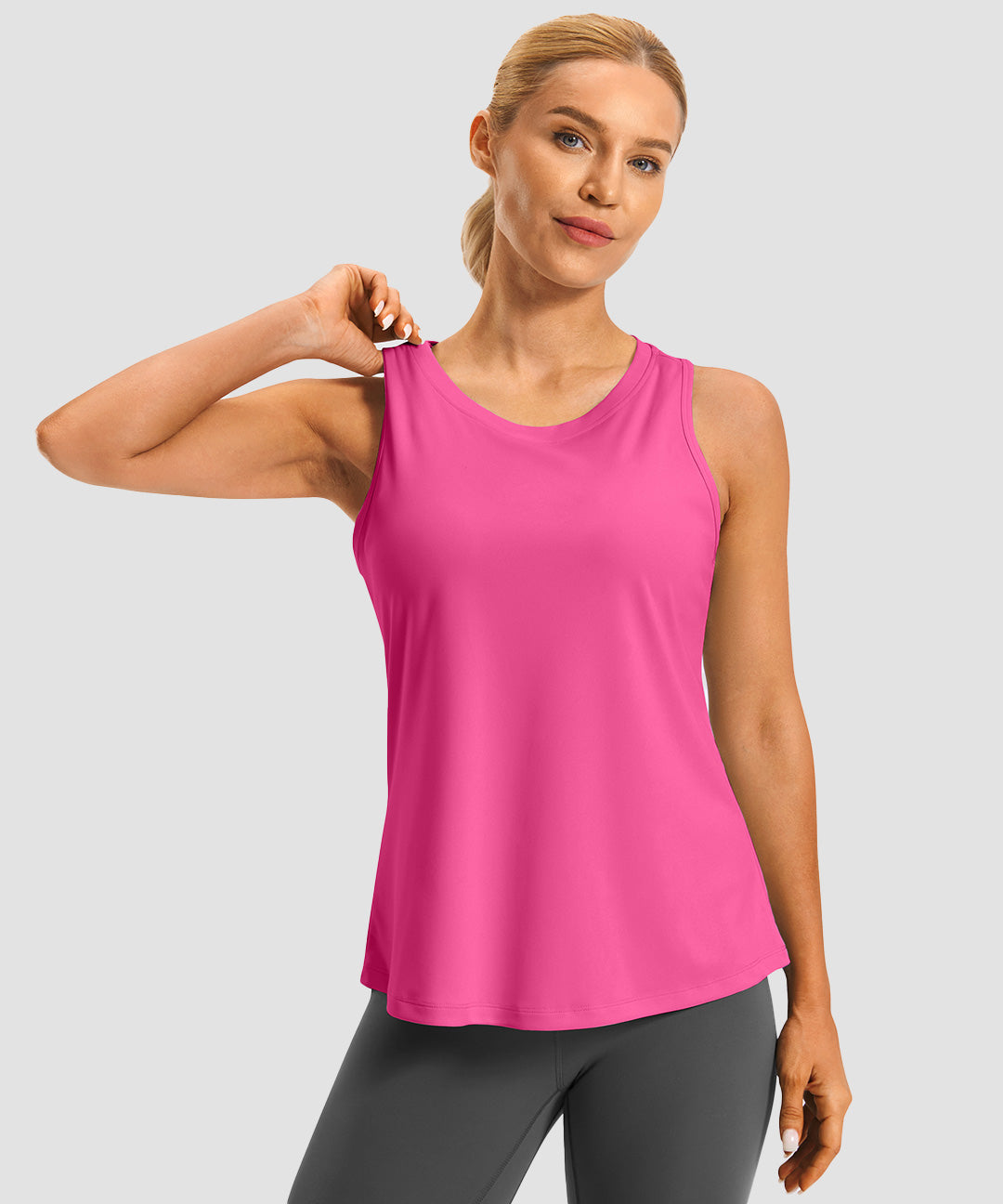 Crew Neck Open Back Tank - Image 29