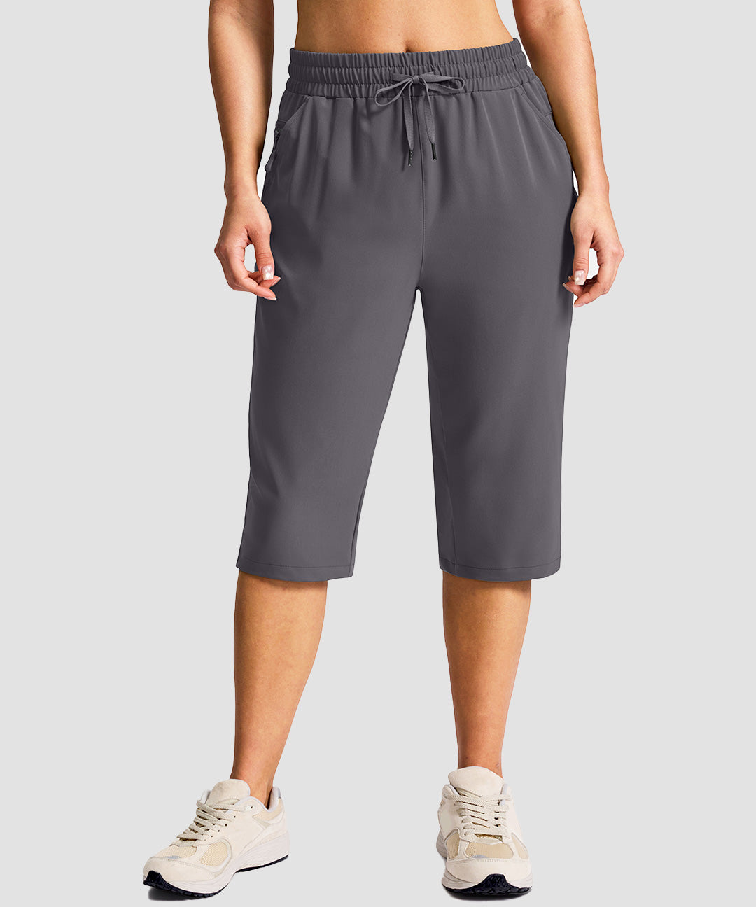 Drawstring Zip Pocket Capri Pant - Image 18