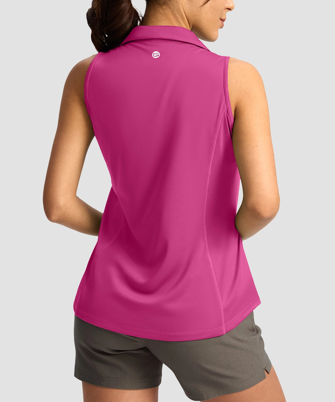 V-Neck Curved Waist Polo Tank - Image 30