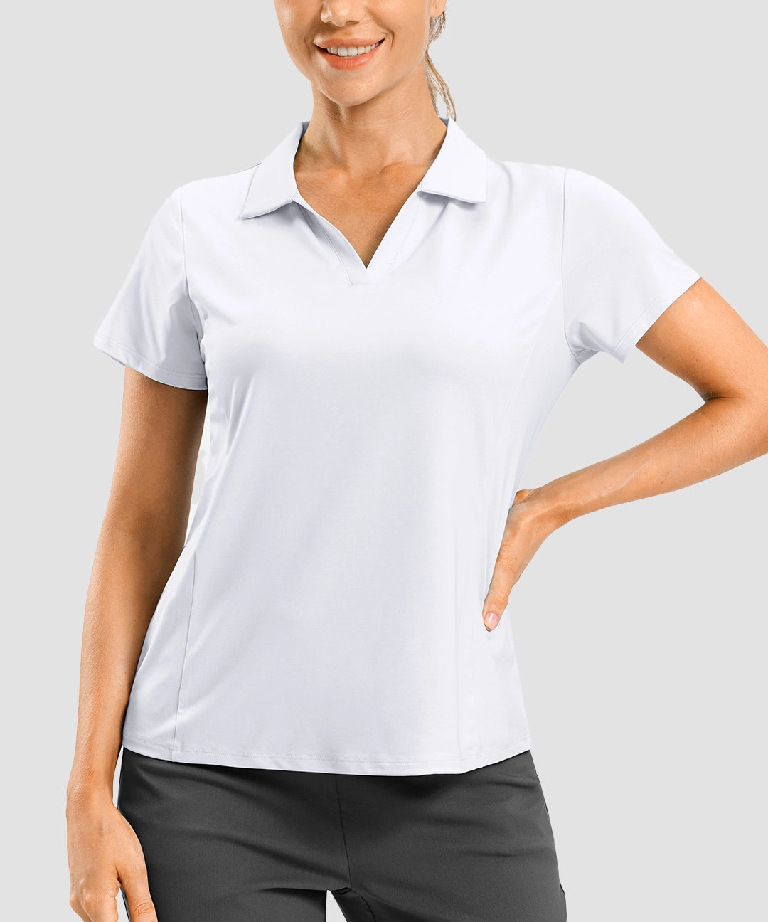V Neck Sun Protection Dry Fit Polo