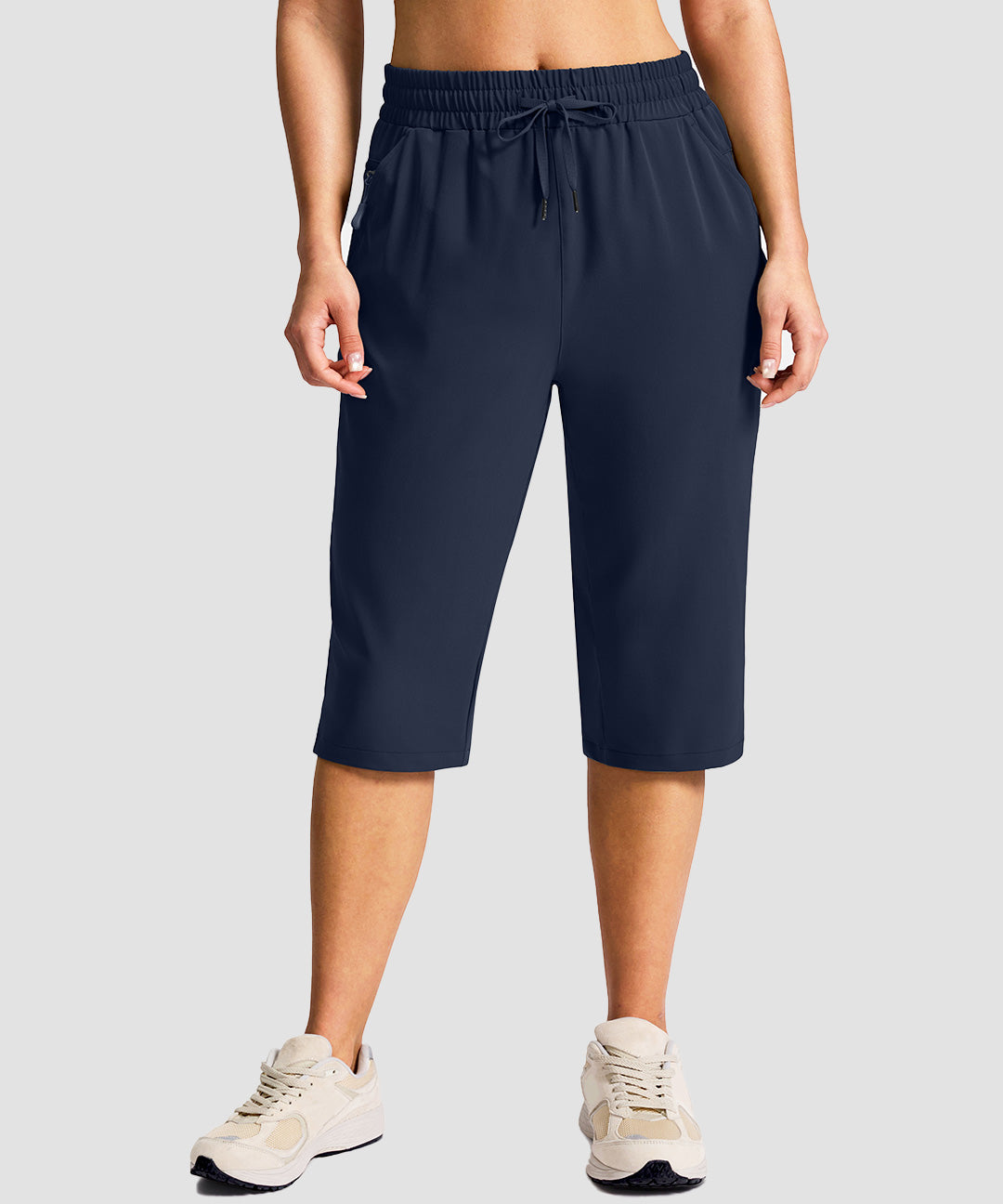 Drawstring Zip Pocket Capri Pant - Image 2