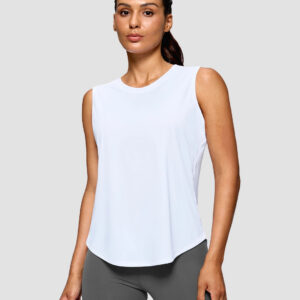 Reflective Back Curved Hem Tank