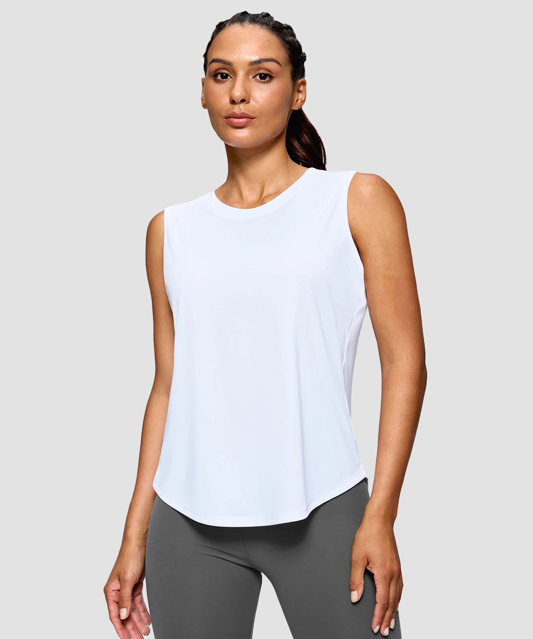 Reflective Back Curved Hem Tank