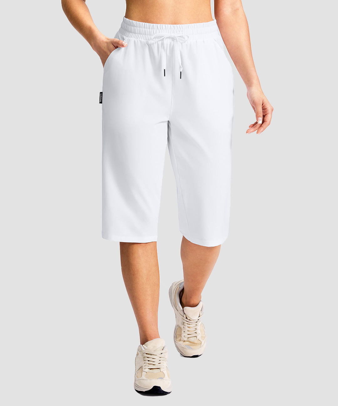 Drawstring Zip Pocket Capri Pant - Image 11