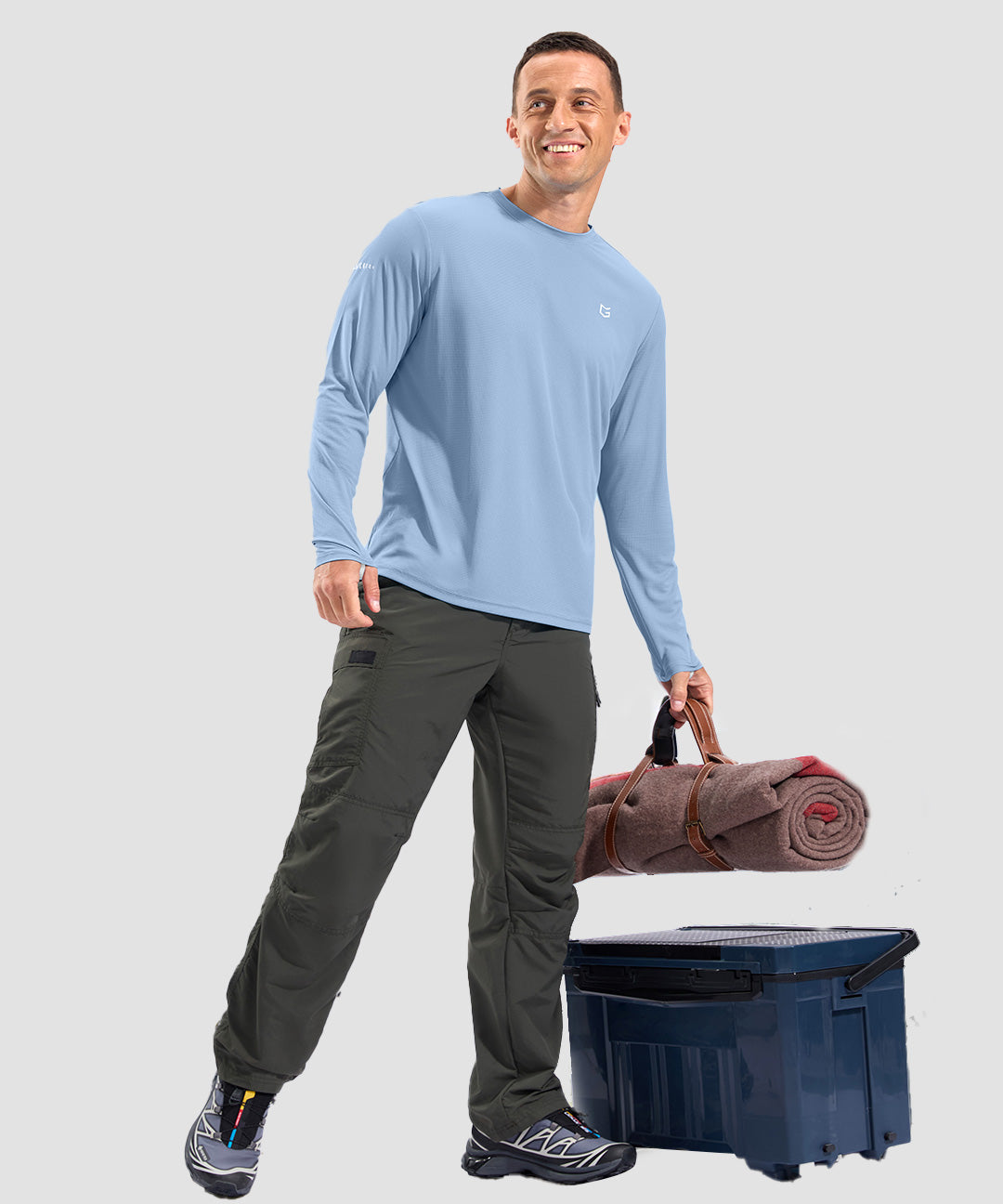 UV Protection Grid-textured Long Sleeve - Image 23