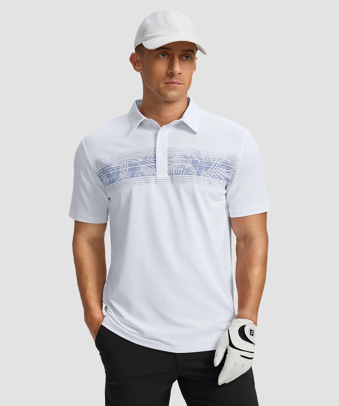 Line Print Dry Fit Golf Polo