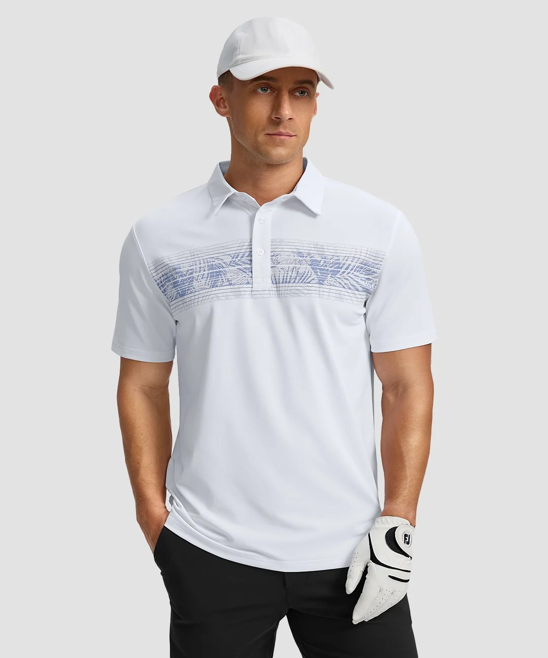 Line Print Dry Fit Golf Polo