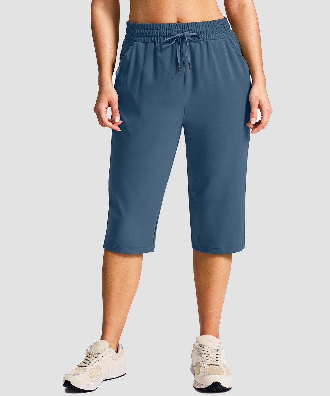 Drawstring Zip Pocket Capri Pant - Image 22