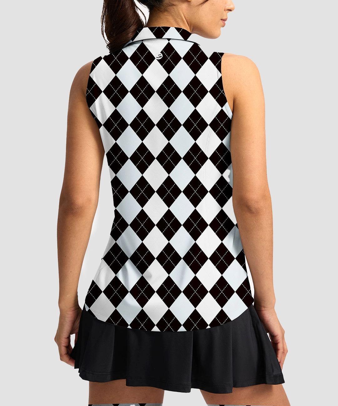V-Neck Curved Waist Polo Tank - Image 6