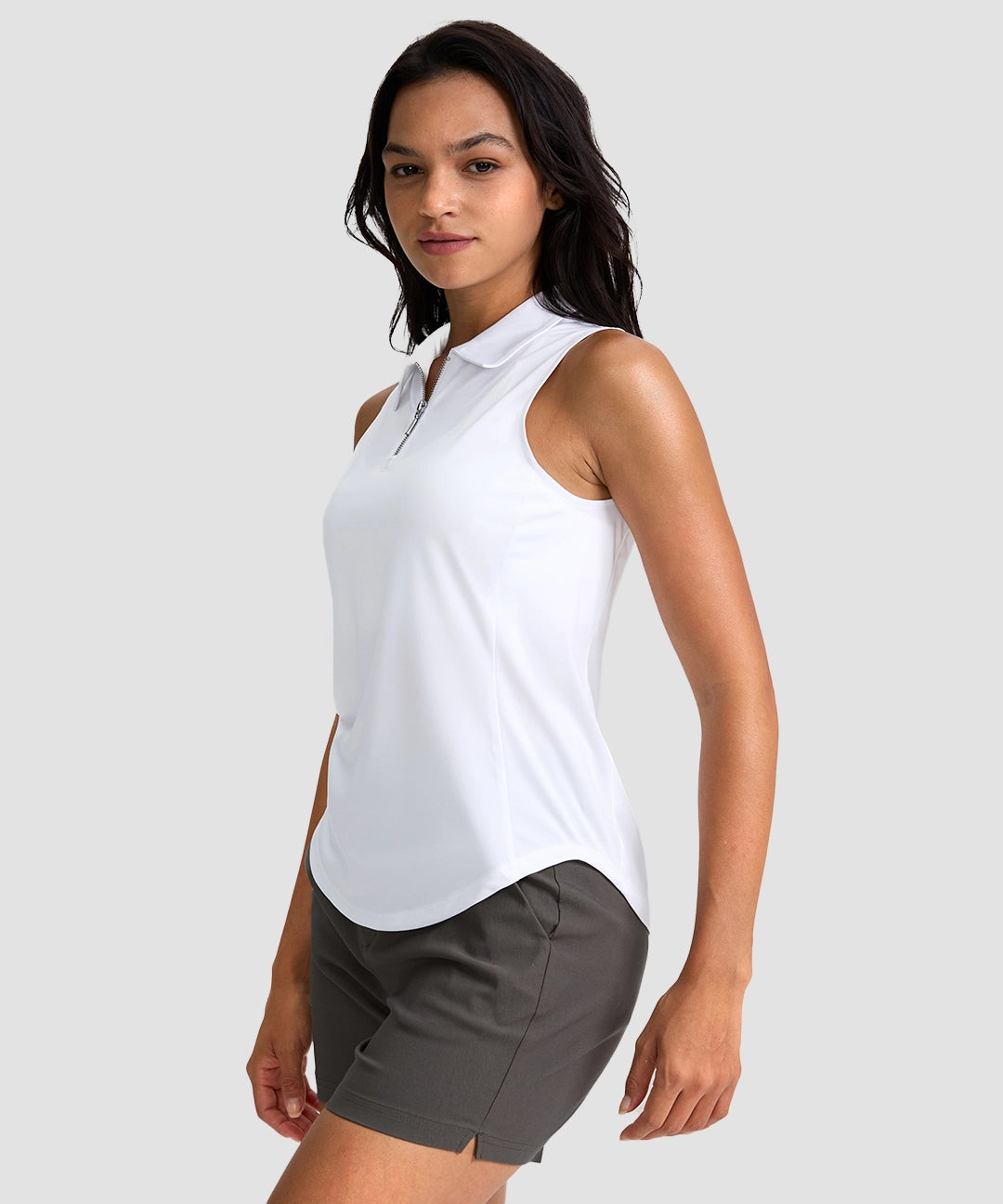 Sleeveless Zip Up Polo Shirts - Image 6