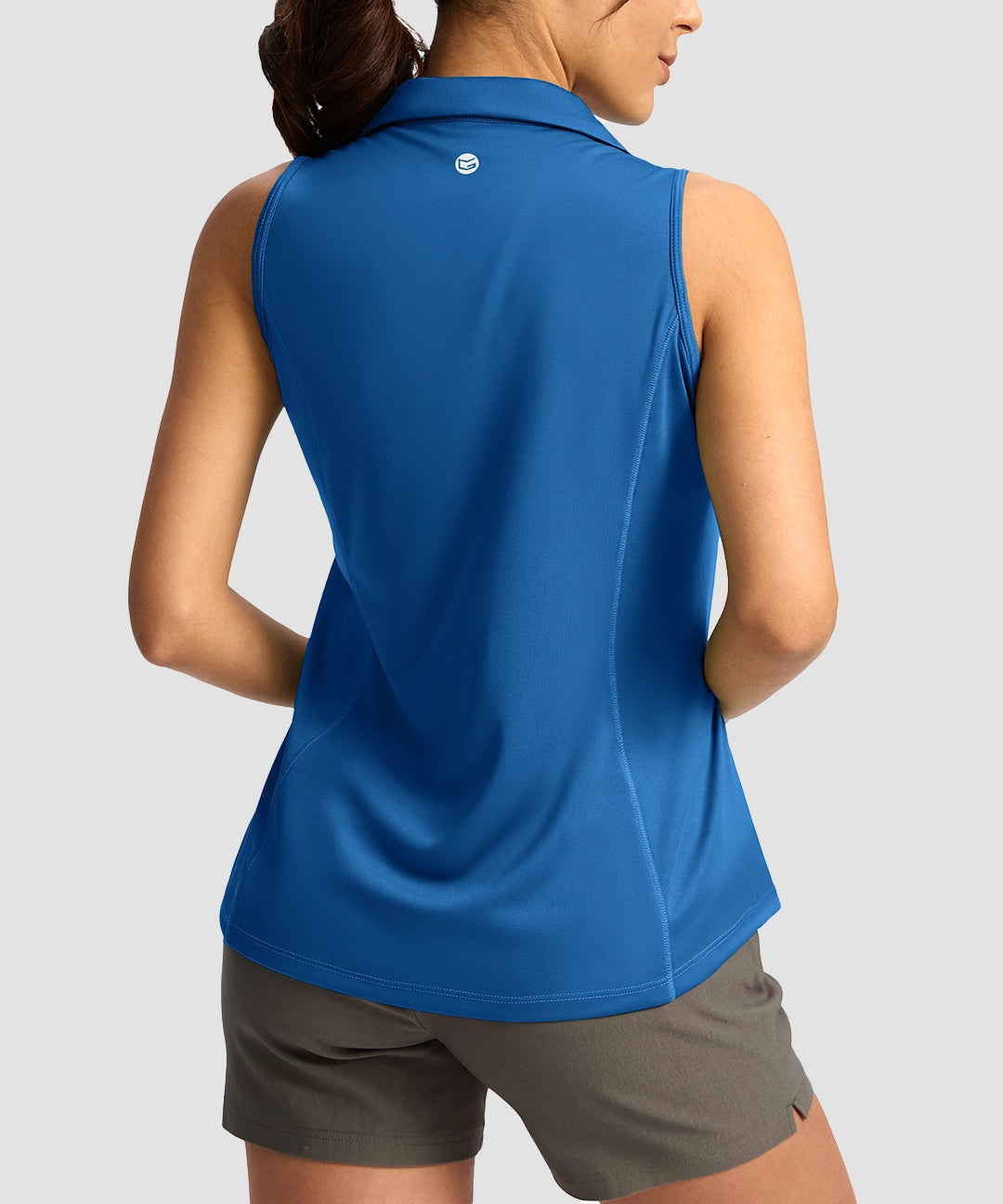 V-Neck Curved Waist Polo Tank - Image 10