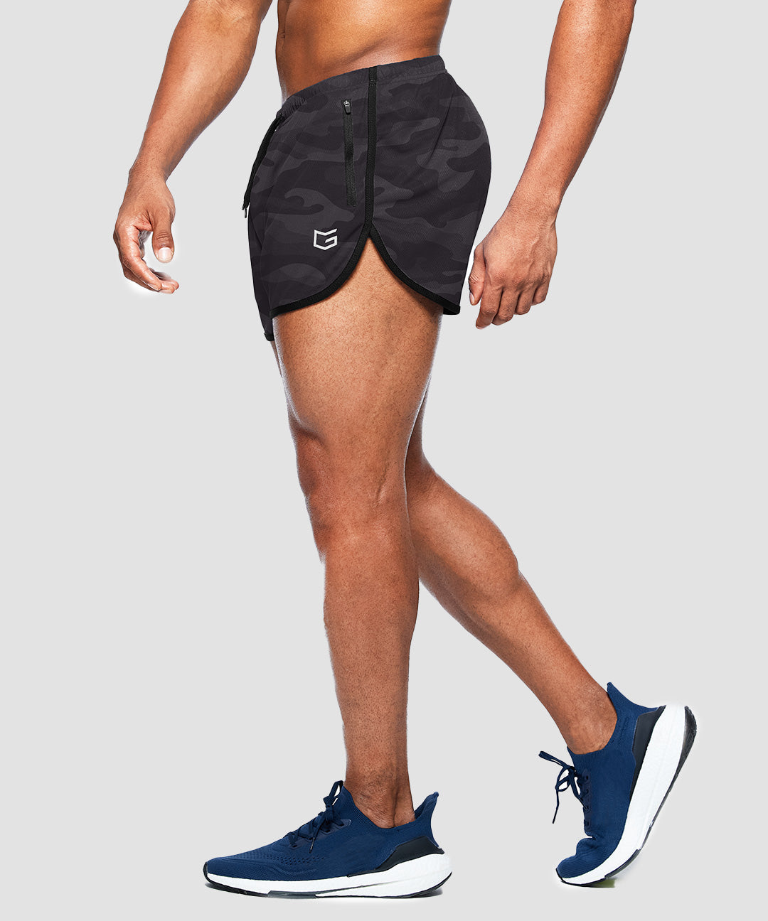 Side Slit Zipper Pockets Lined Short 3'' - Image 3