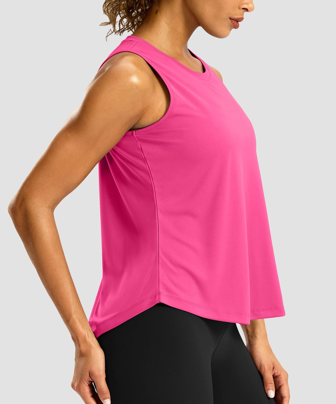 Crew Neck Workout Tank Top - Image 30
