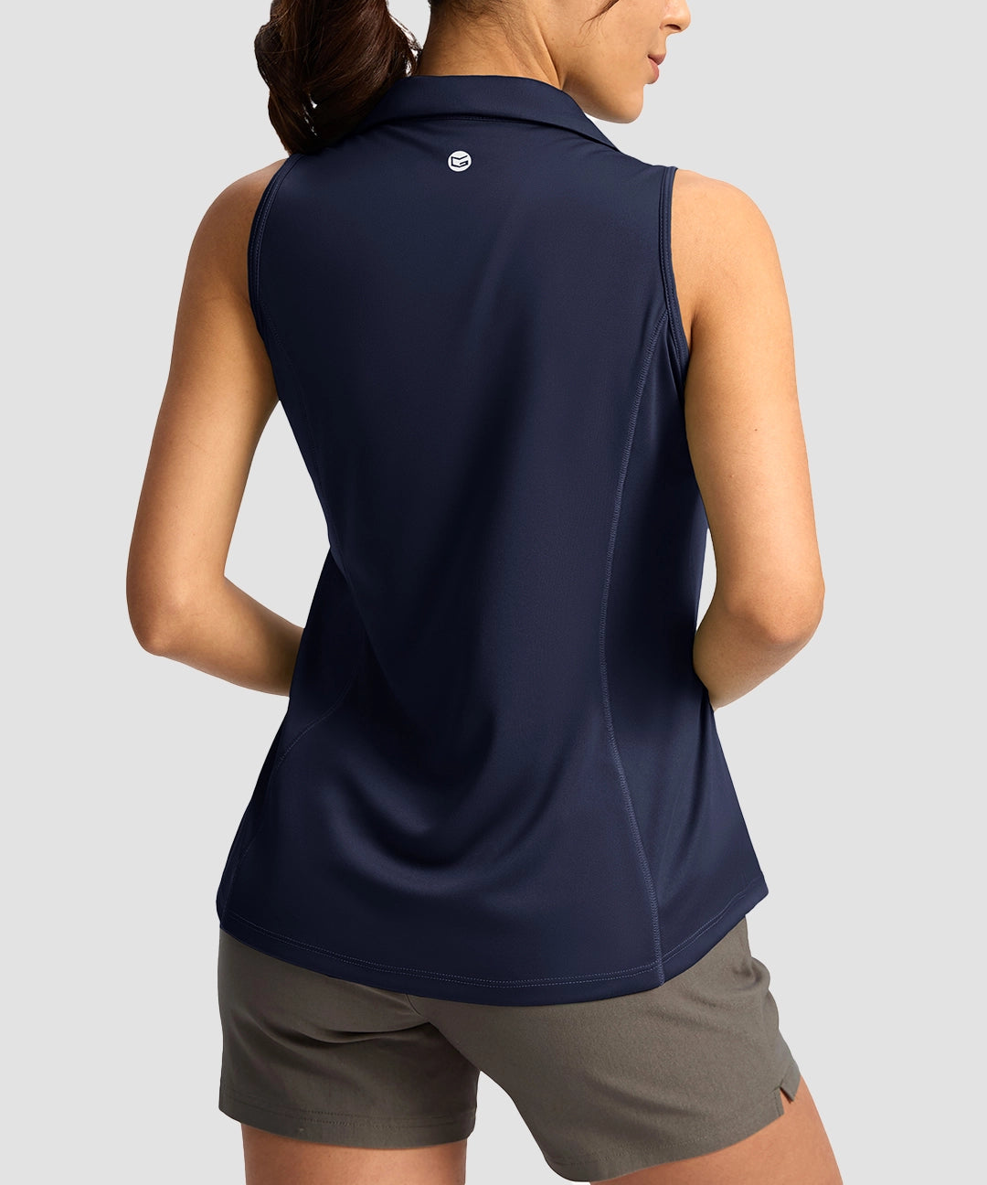 V-Neck Curved Waist Polo Tank - Image 18